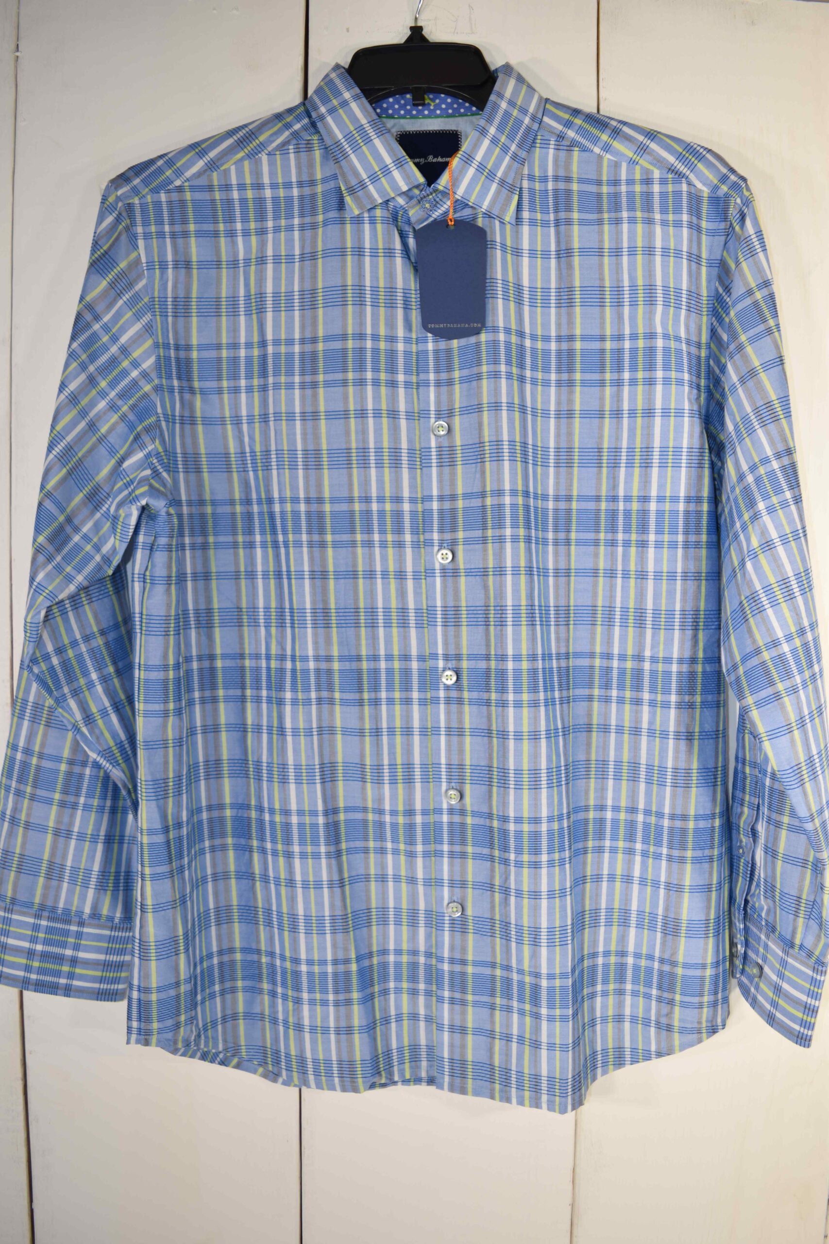 Tommy Bahama Blue/Orange/Yellow Plaid Shirt