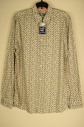 You Shirt Cream Scooter Print Button Down