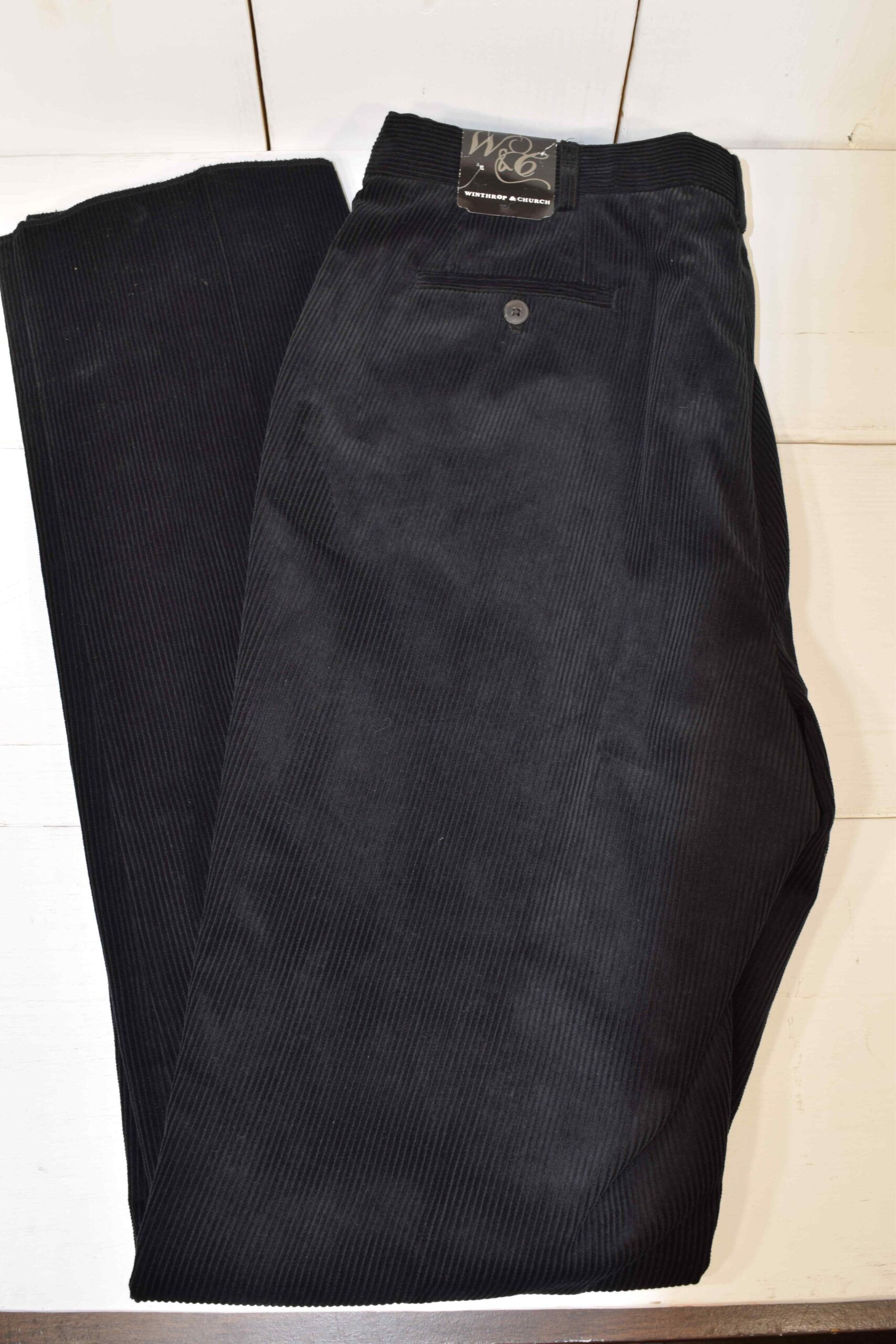 Winthrop and Church Black Corduroy Pant