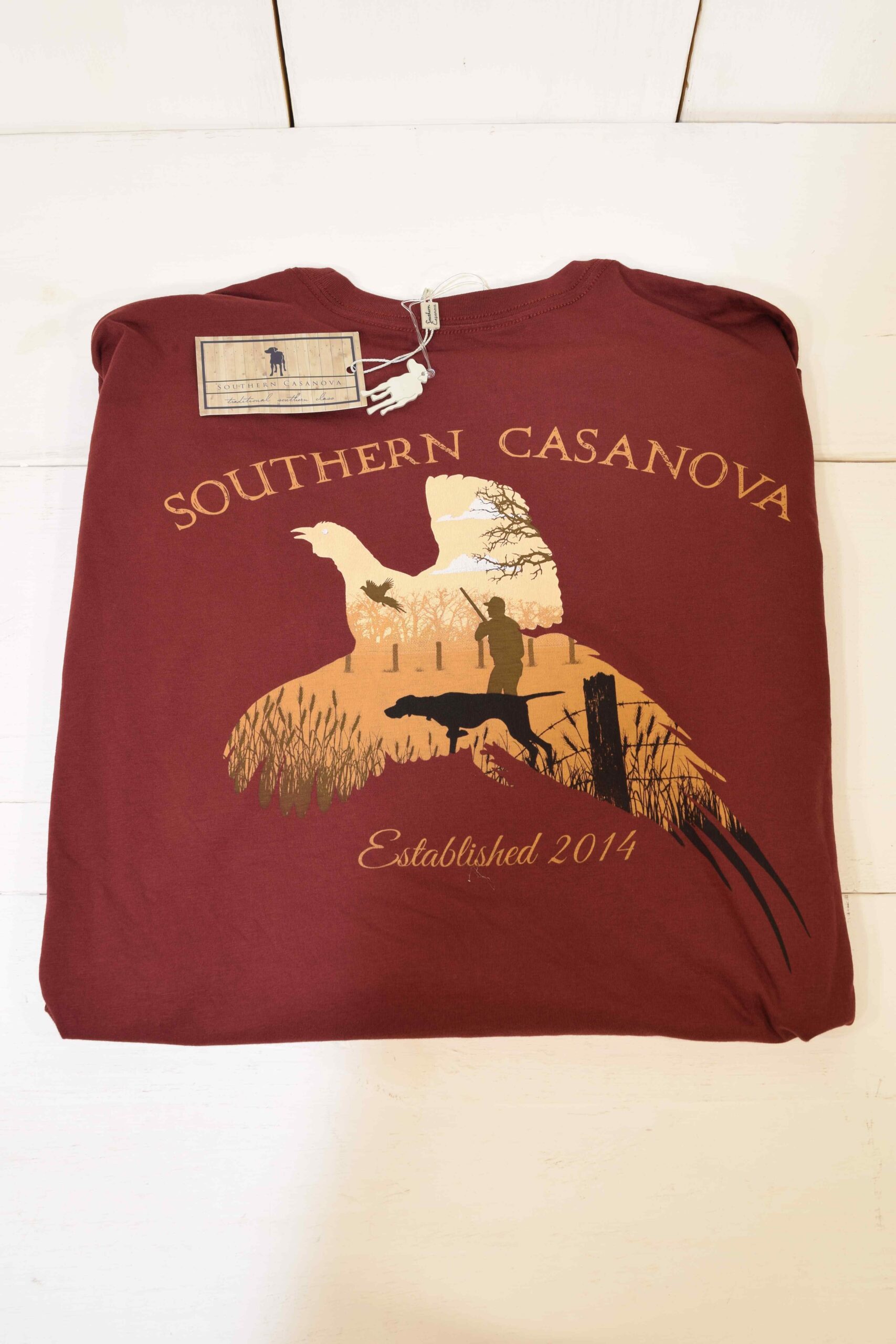 Southern Casanova Dark Red Pheasant Hunt Tee