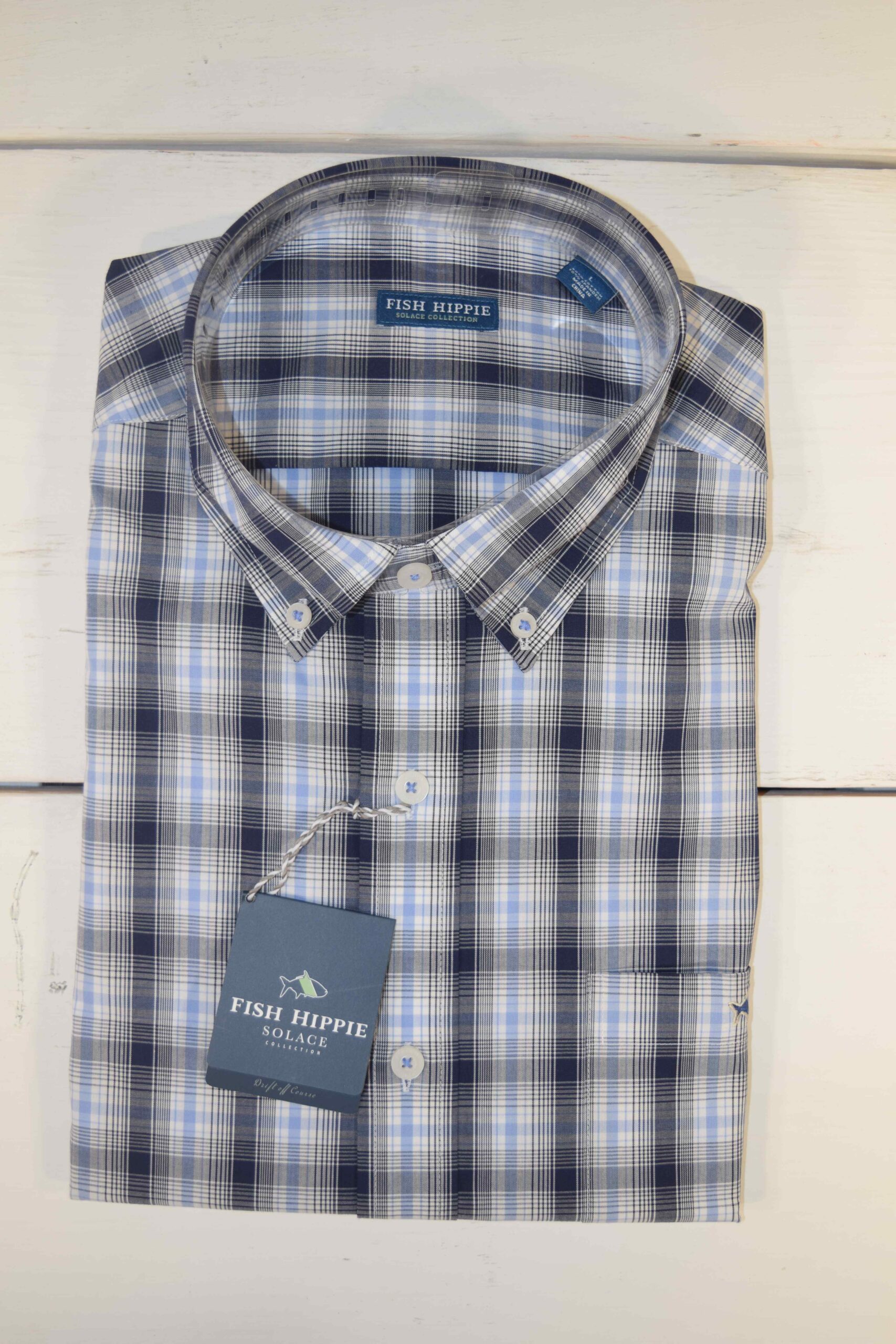 Fish Hippie Borderclub Check Navy Shirt