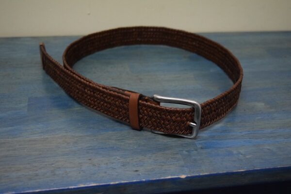 TB Phelps Brown Braided Leather Belt
