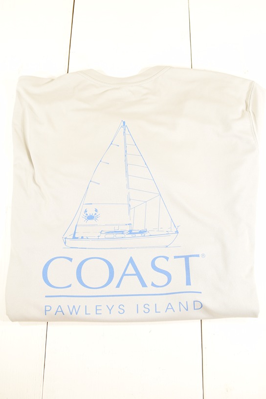 Coast Gray Boat Long Sleeve Performance Tee