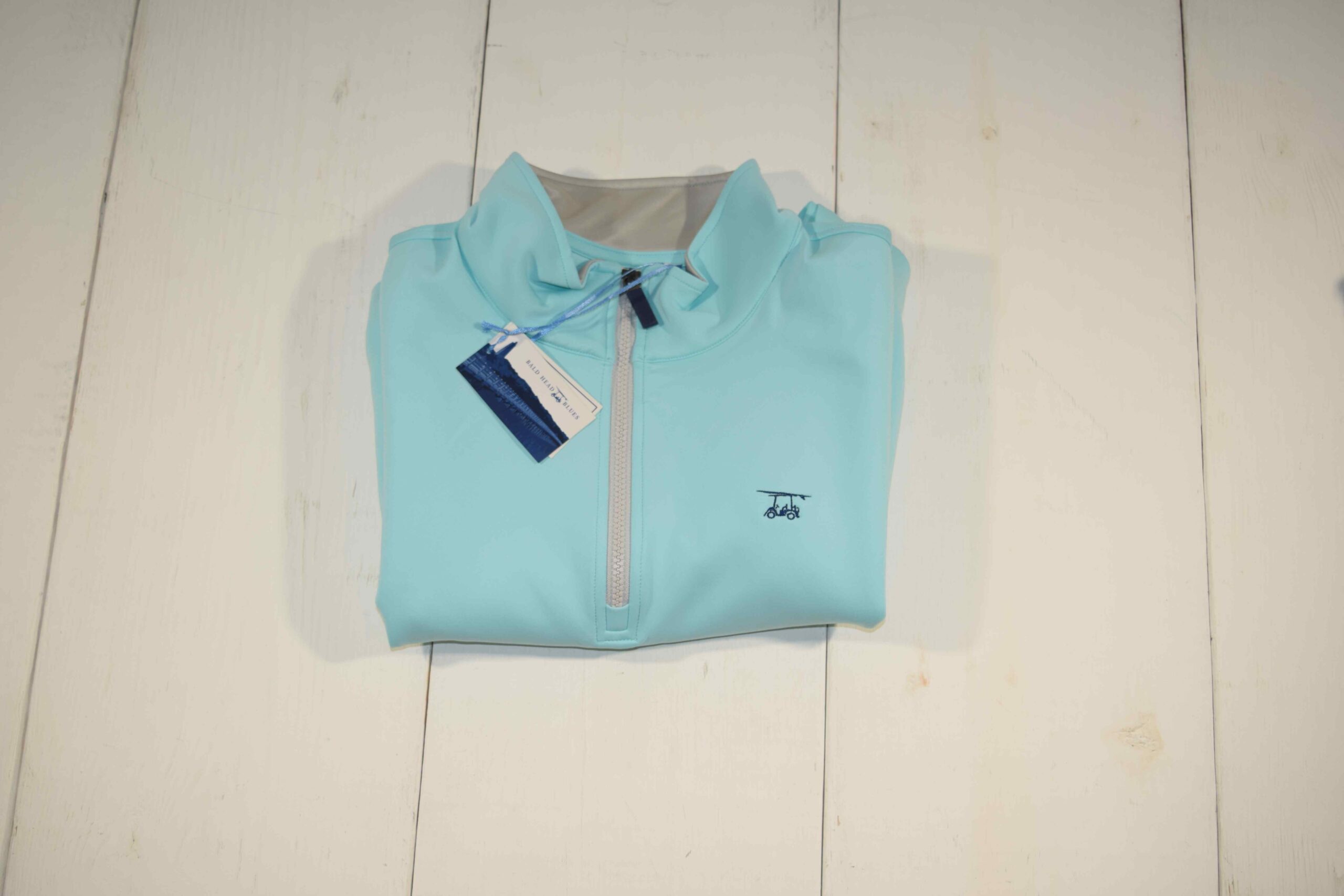 Bald Head Blues Aqua Quarter Zip