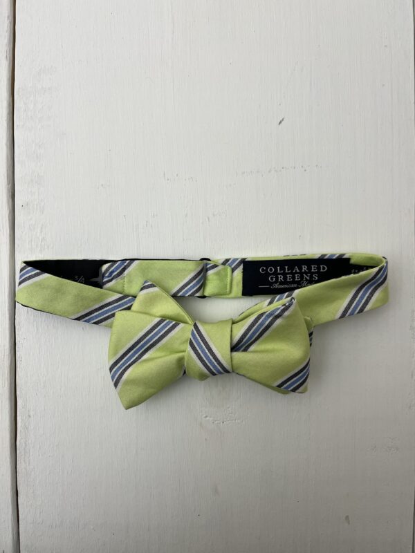 Collared Greens Lime Green Linen Bow Tie