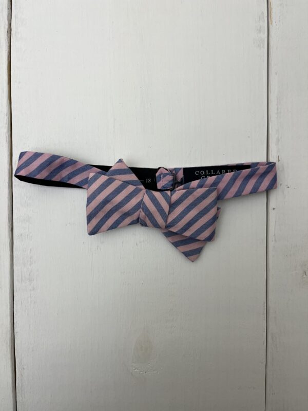 Collared Greens Light Pink/Blue Stripe Bow Tie