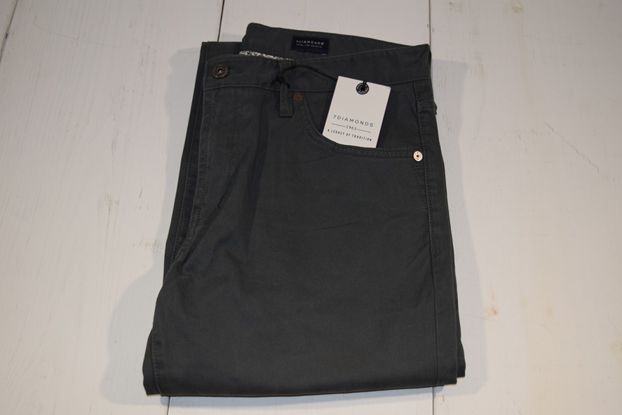 7 Diamonds Clifton Dark Grey Asphalt Khakis