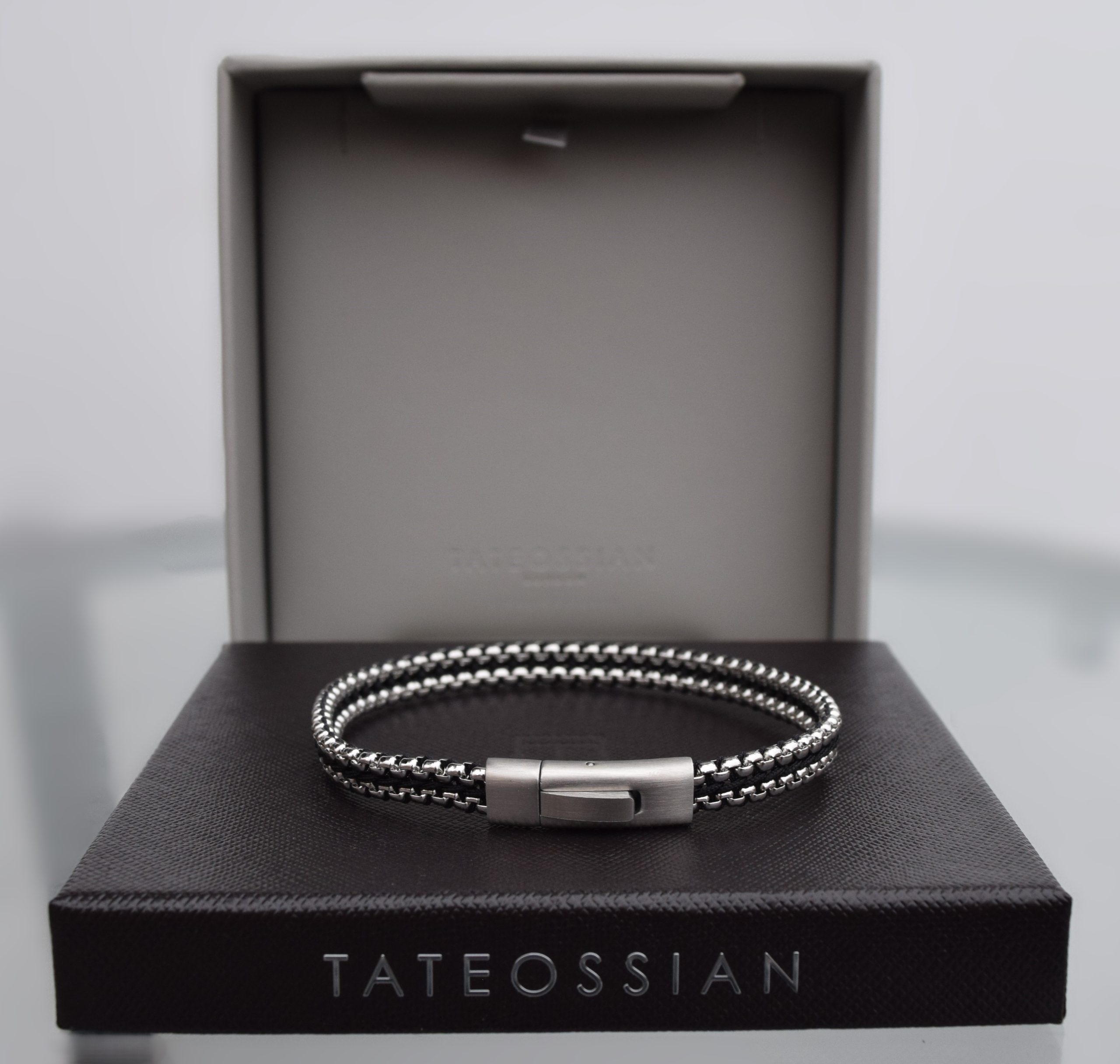 Tateossian Tris Button Bracelet Black